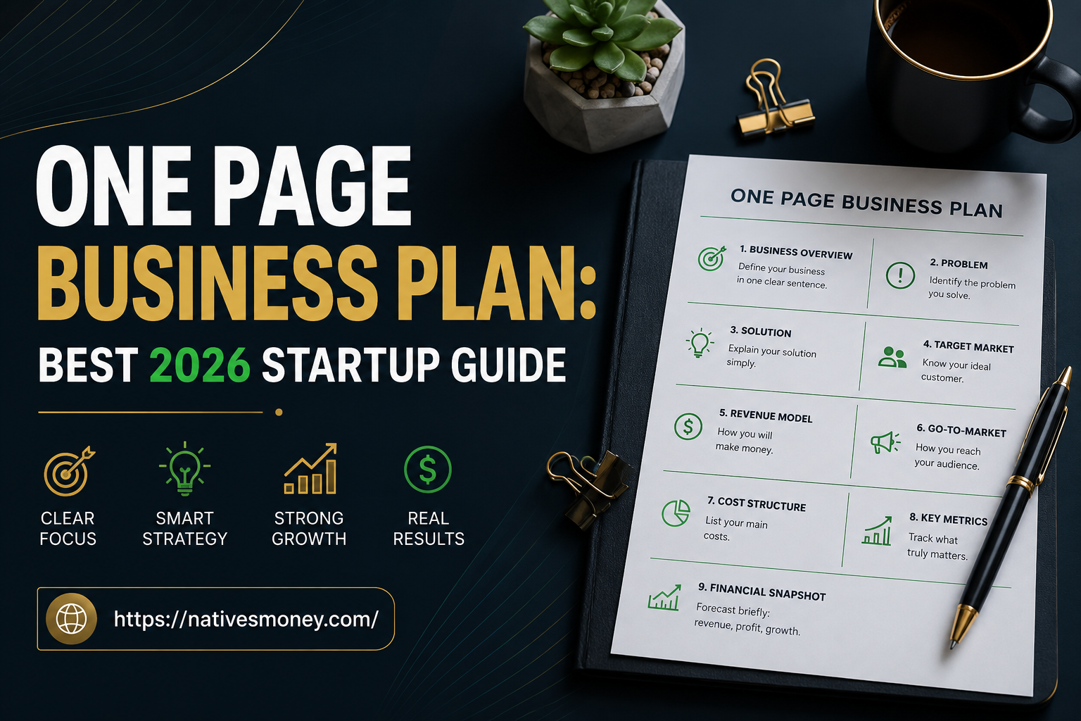 one page business plan